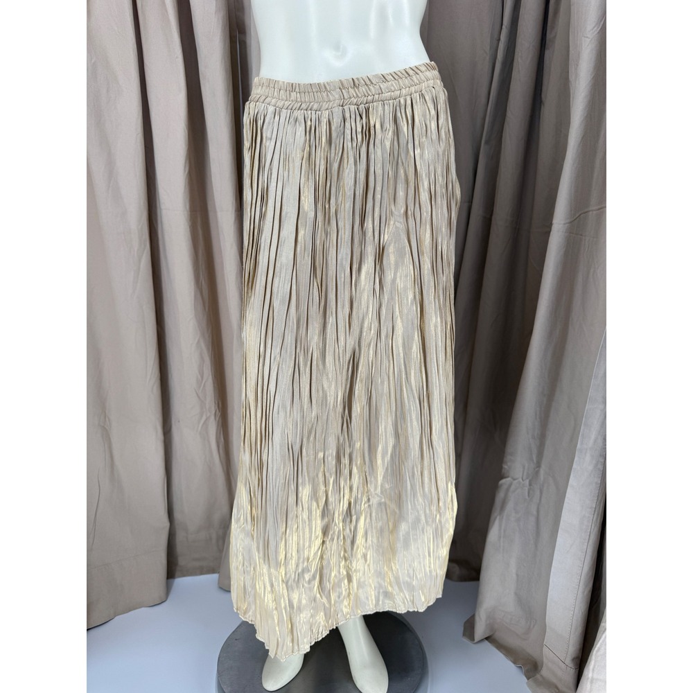 Vintage 90s Worthington Gold Broomstick Maxi Skirt Pleated Whimsigoth Witchy 16